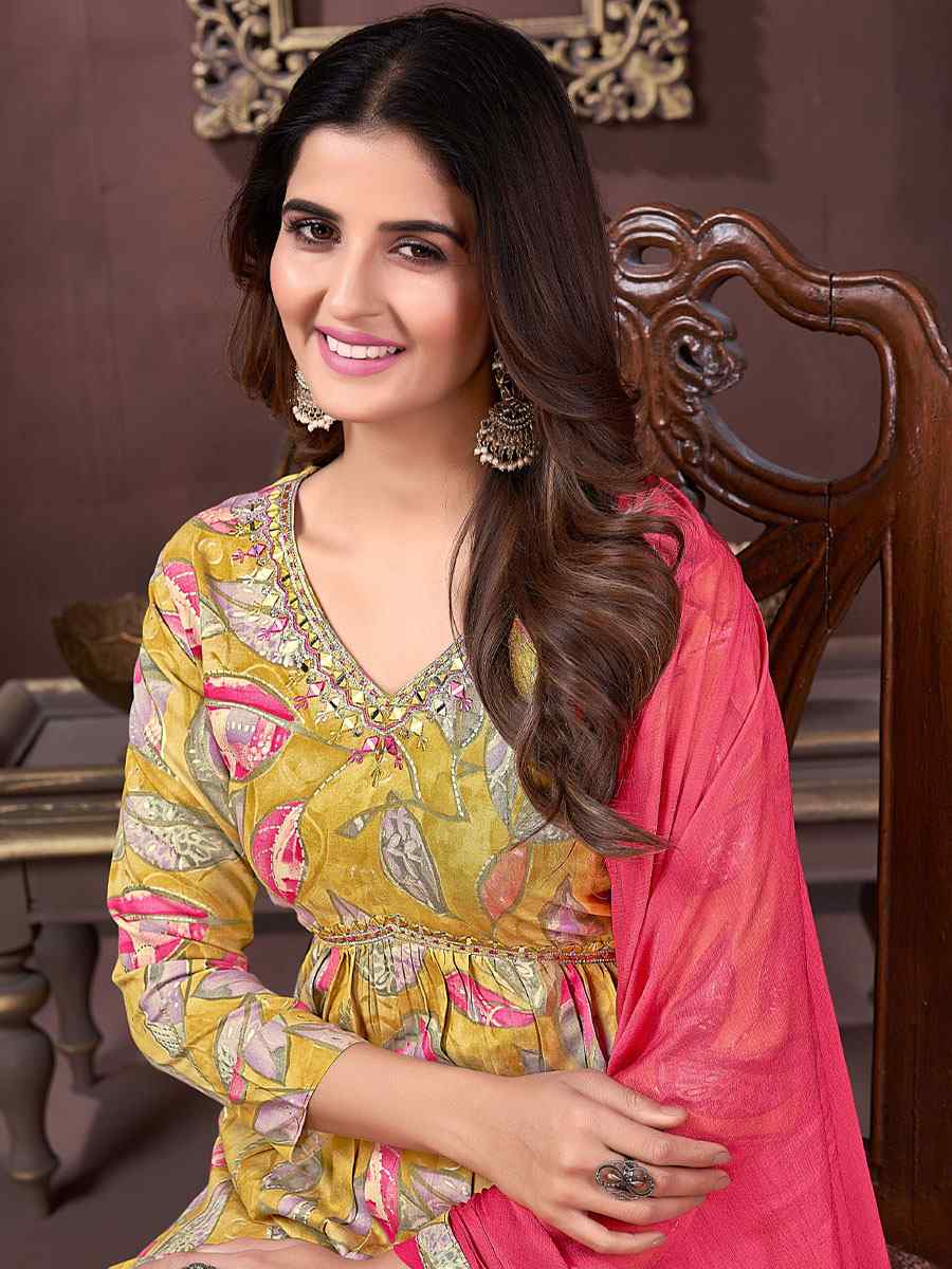 Multi Premium Rayon Printed Festival Wedding Ready Pant Salwar Kameez