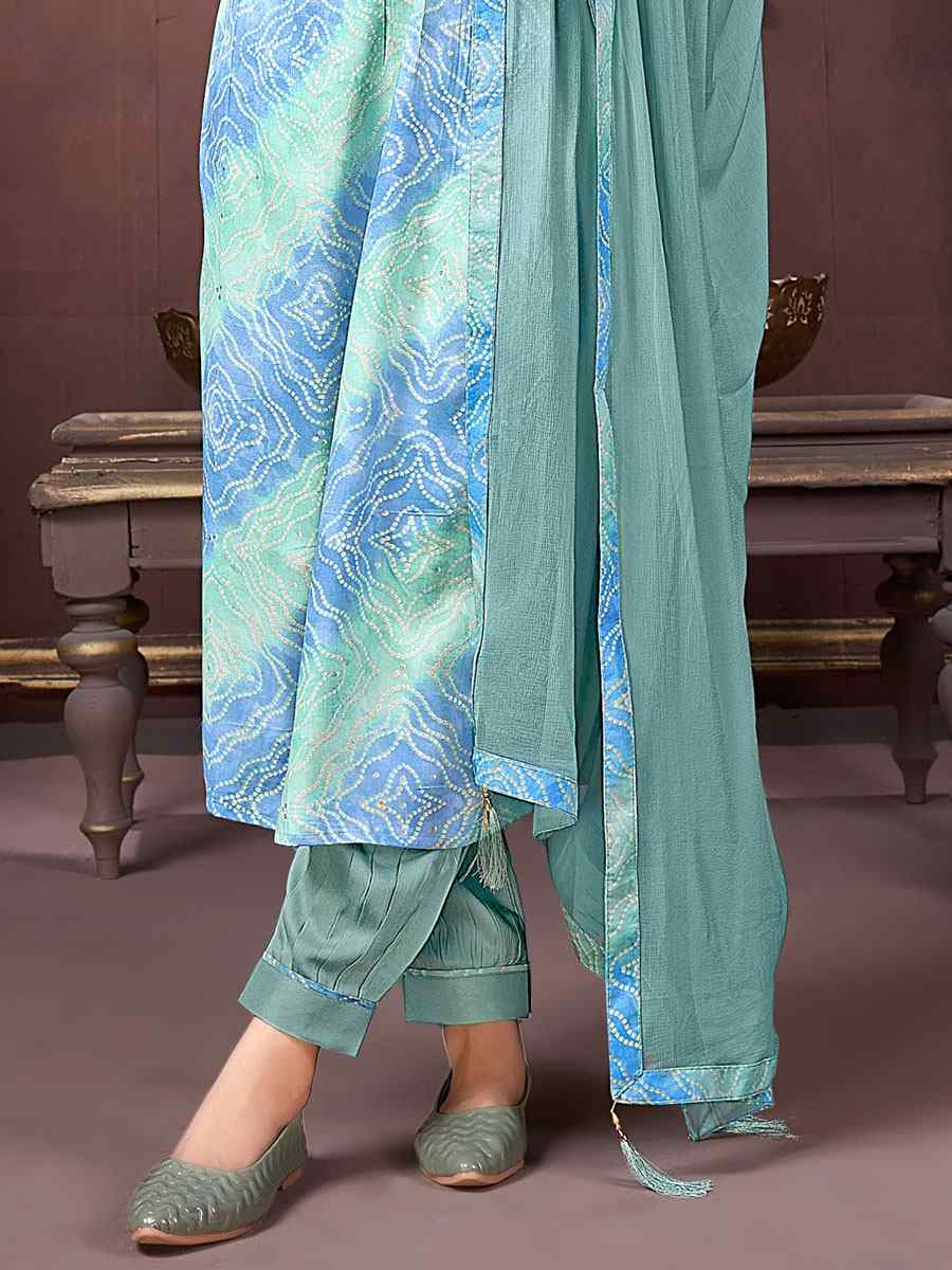 Multi Premium Rayon Printed Festival Wedding Ready Pant Salwar Kameez