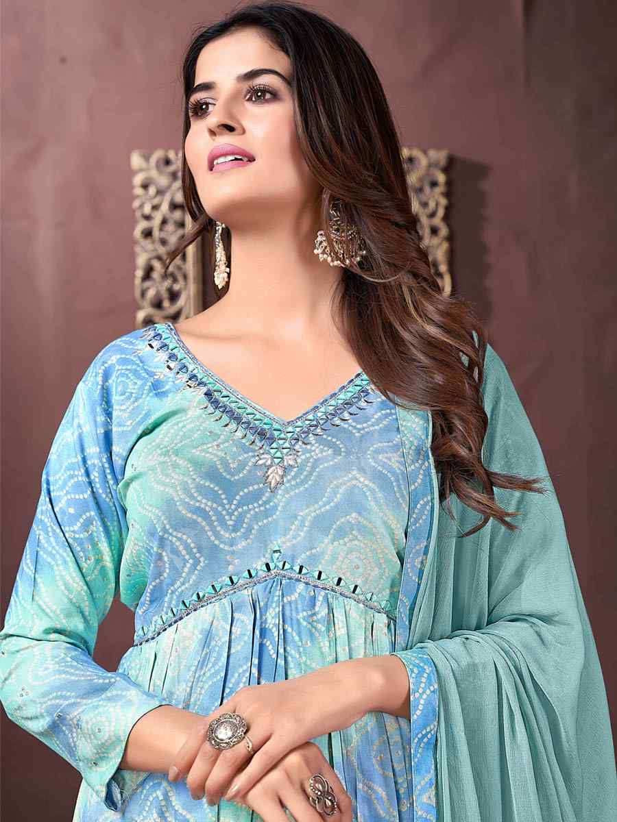 Multi Premium Rayon Printed Festival Wedding Ready Pant Salwar Kameez