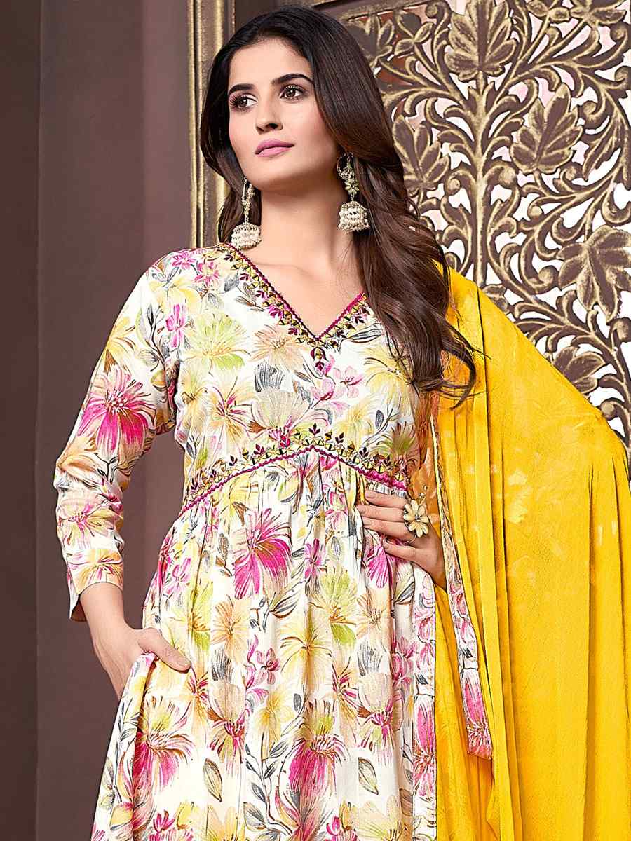 Multi Premium Rayon Printed Festival Wedding Ready Pant Salwar Kameez