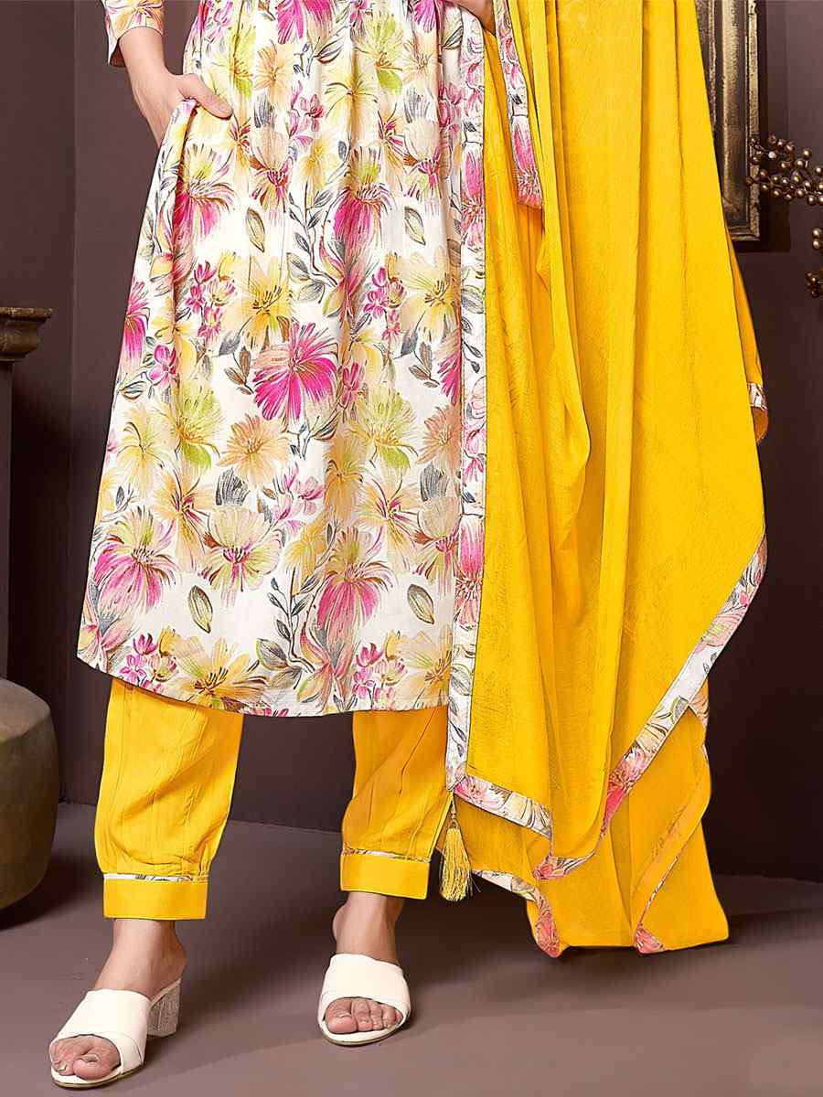 Multi Premium Rayon Printed Festival Wedding Ready Pant Salwar Kameez
