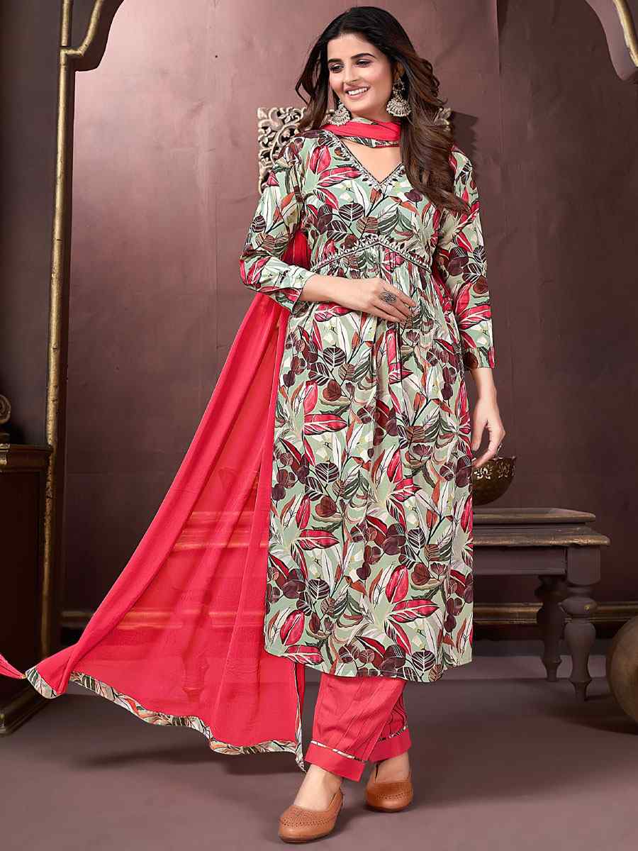 Multi Premium Rayon Printed Festival Wedding Ready Pant Salwar Kameez