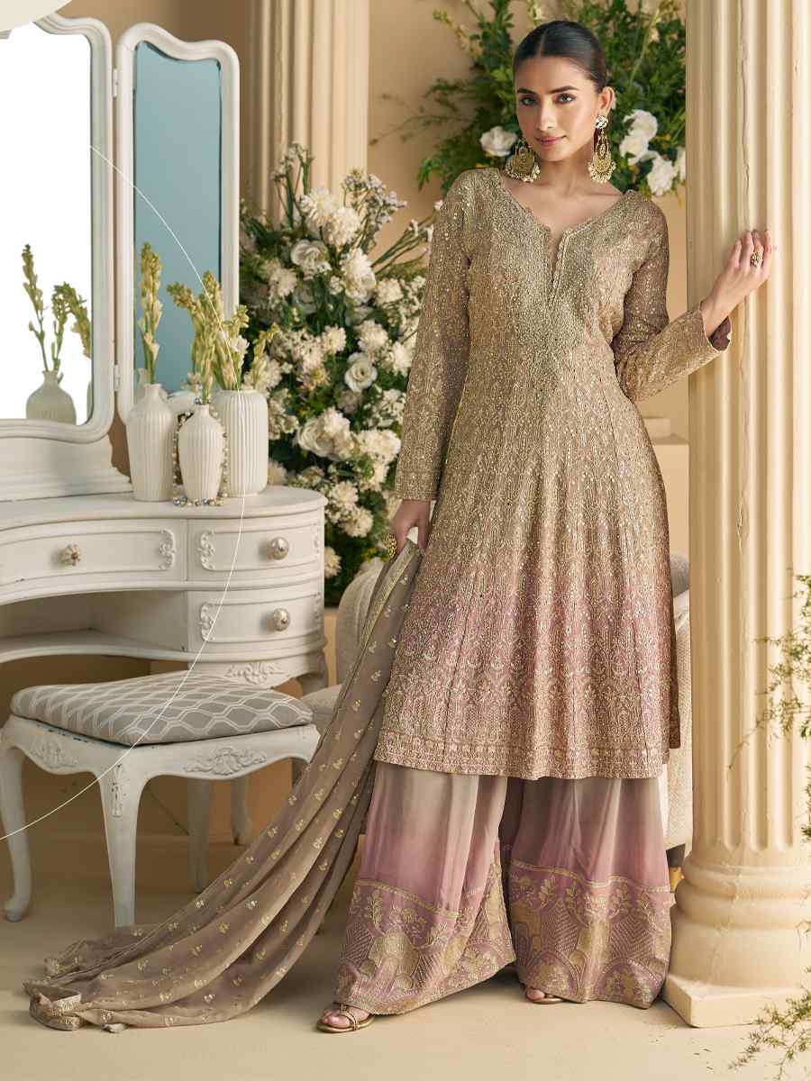 Multi Premium Real Georgette Embroidered Festival Party Ready Anarkali Salwar Kameez