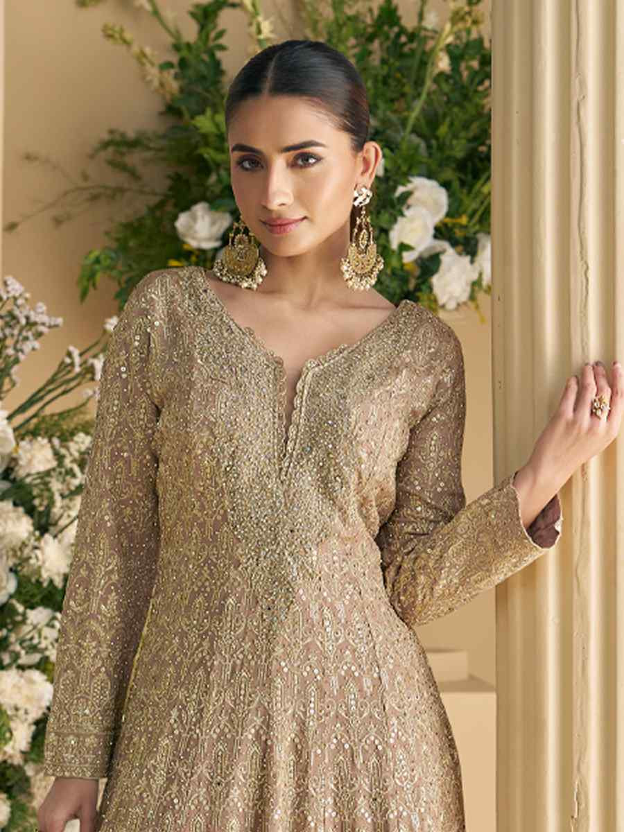 Multi Premium Real Georgette Embroidered Festival Party Ready Anarkali Salwar Kameez