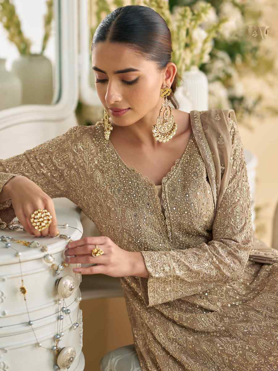 Multi Premium Real Georgette Embroidered Festival Party Ready Anarkali Salwar Kameez