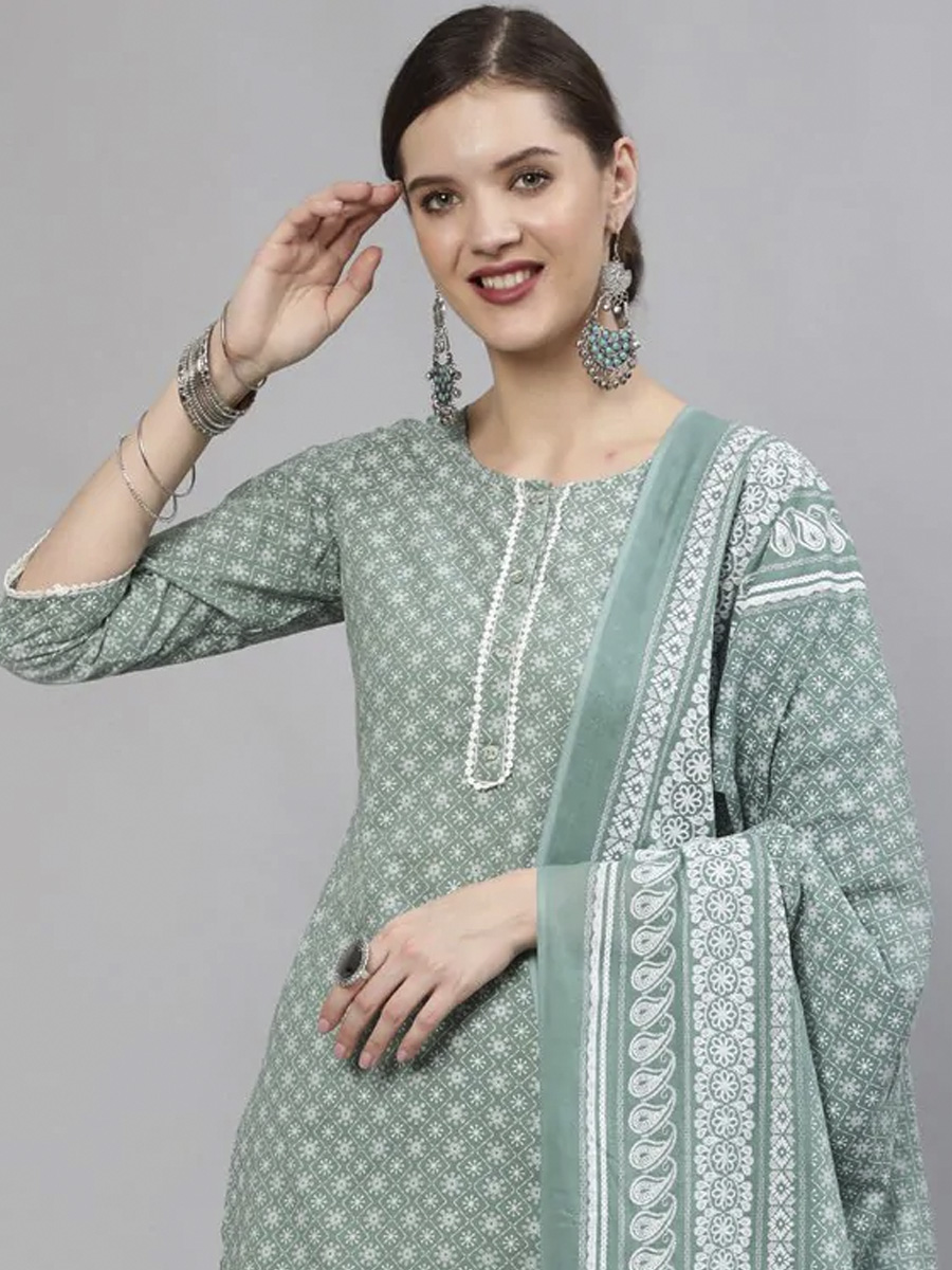 Multi Pure Cotton Printed Festival Casual Pant Salwar Kameez