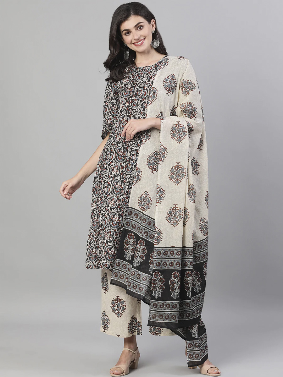 Multi Pure Cotton Printed Festival Casual Pant Salwar Kameez