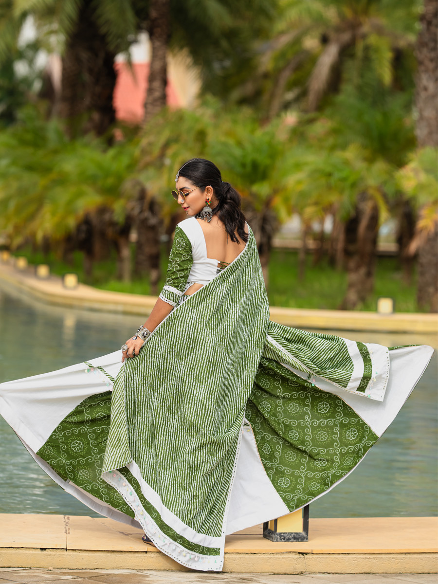 Multi Pure Cotton Printed Festival Festival Circular Lehenga Choli