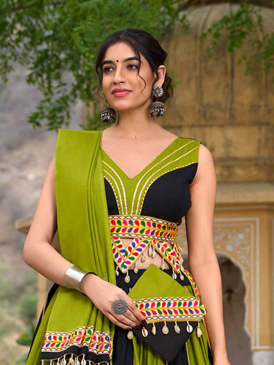 Multi Pure Cotton Printed Festival Mehendi Traditional Lehenga Choli