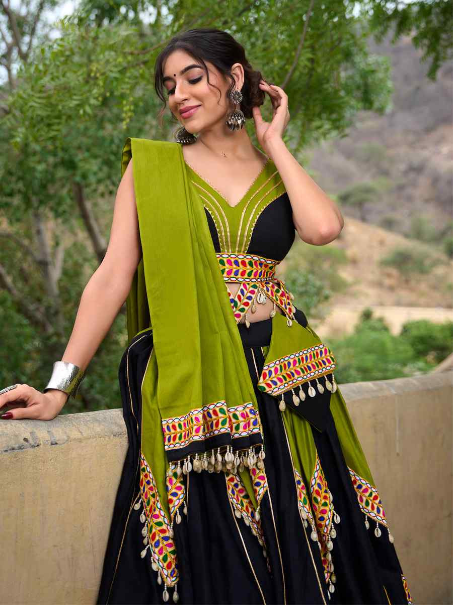 Multi Pure Cotton Printed Festival Mehendi Traditional Lehenga Choli