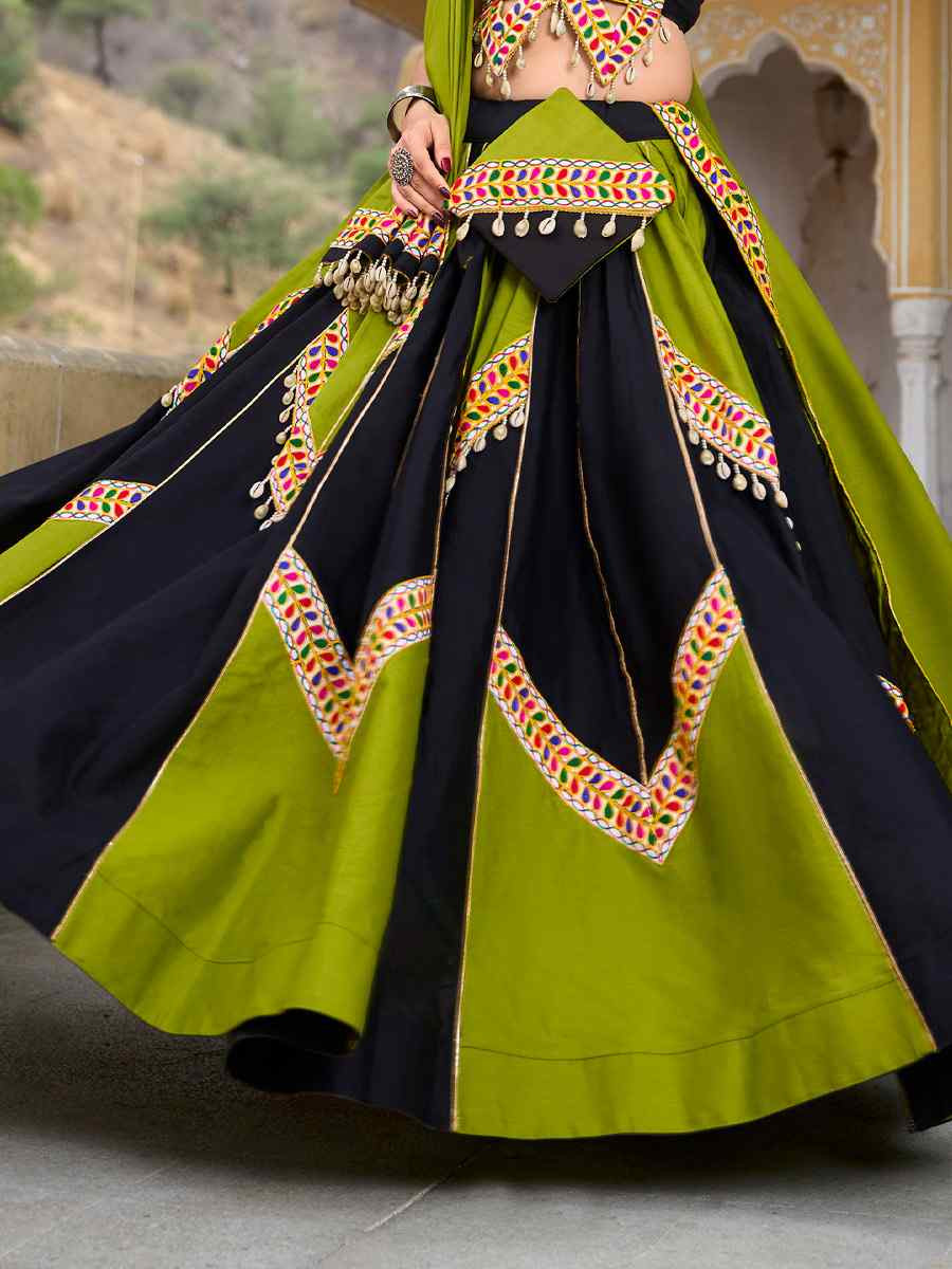 Multi Pure Cotton Printed Festival Mehendi Traditional Lehenga Choli