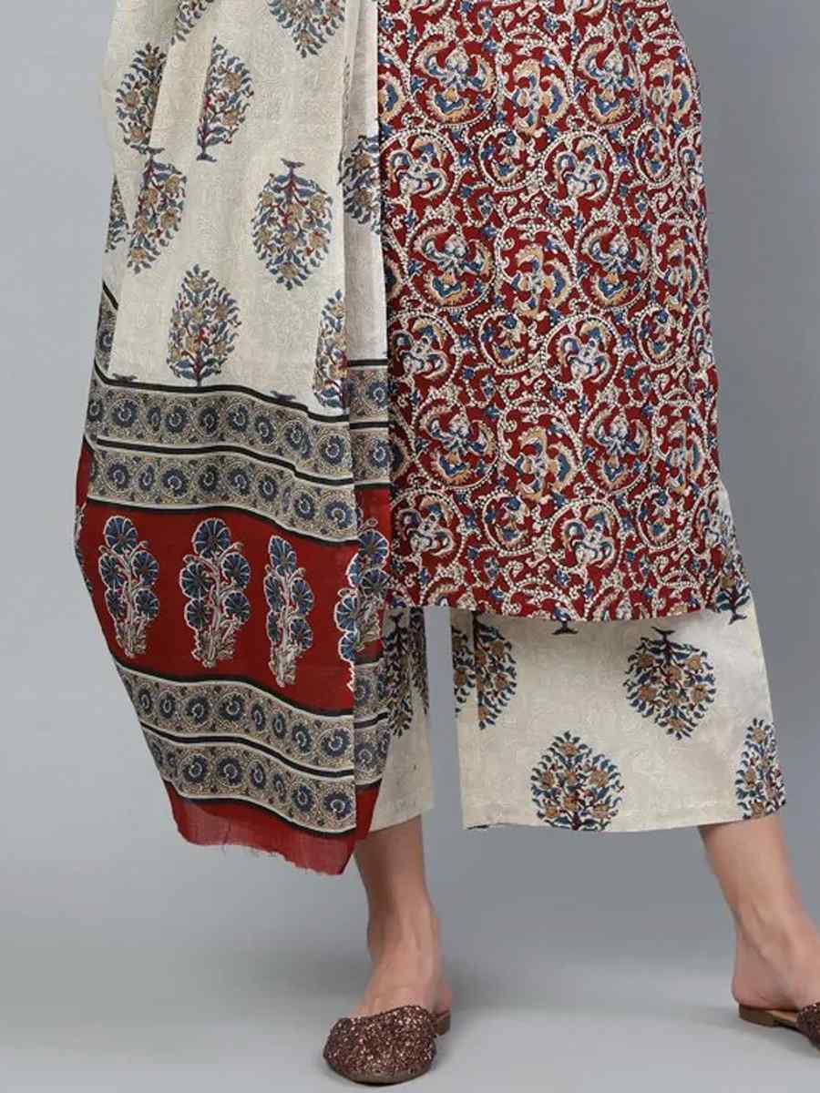 Multi Pure Cotton Printed Festival Party Palazzo Pant Salwar Kameez