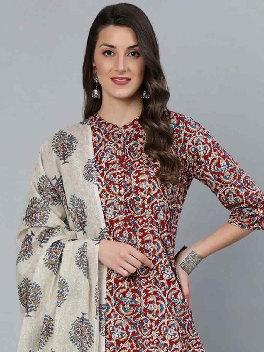 Multi Pure Cotton Printed Festival Party Palazzo Pant Salwar Kameez