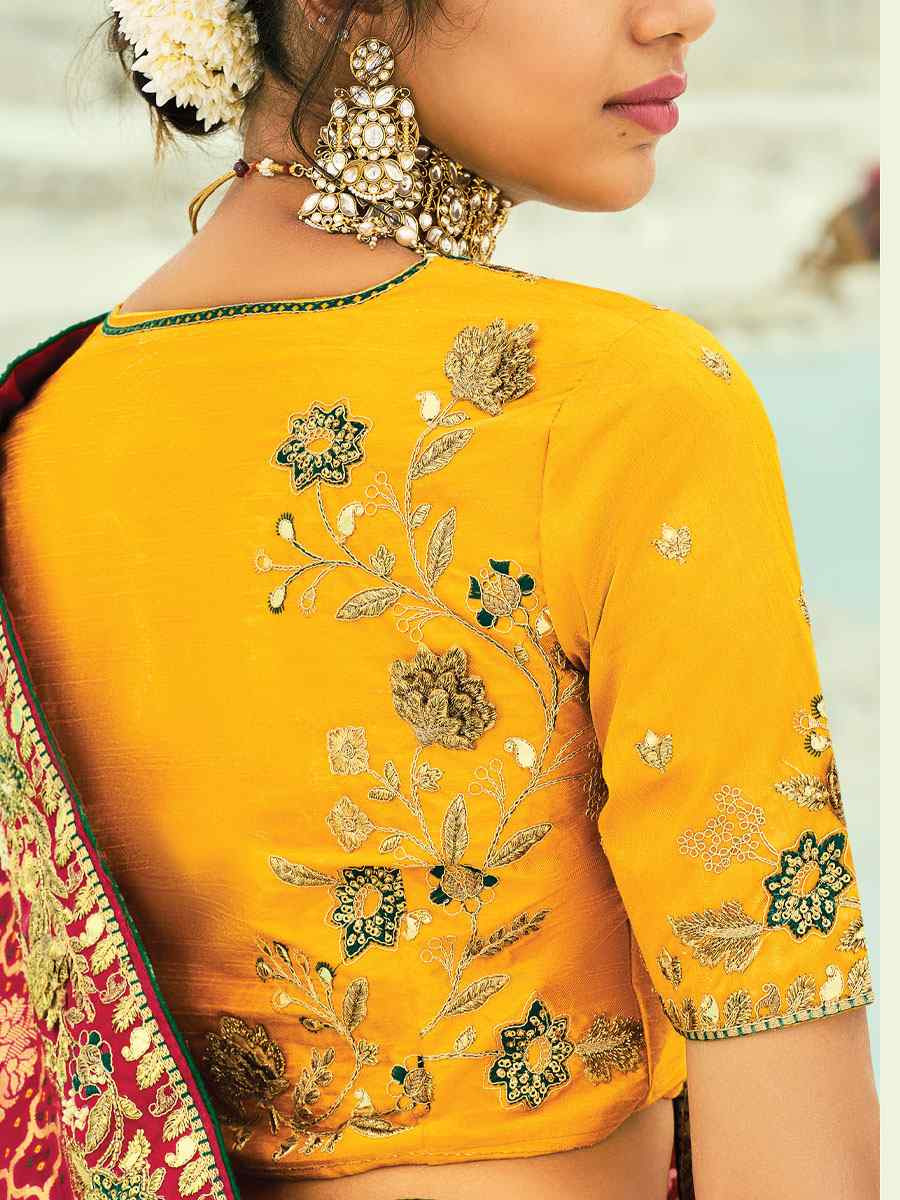 Multi Pure Georgette Handwoven Embroidery Bridal Festival Wedding Traditional Fancy Heavy Border Sarees