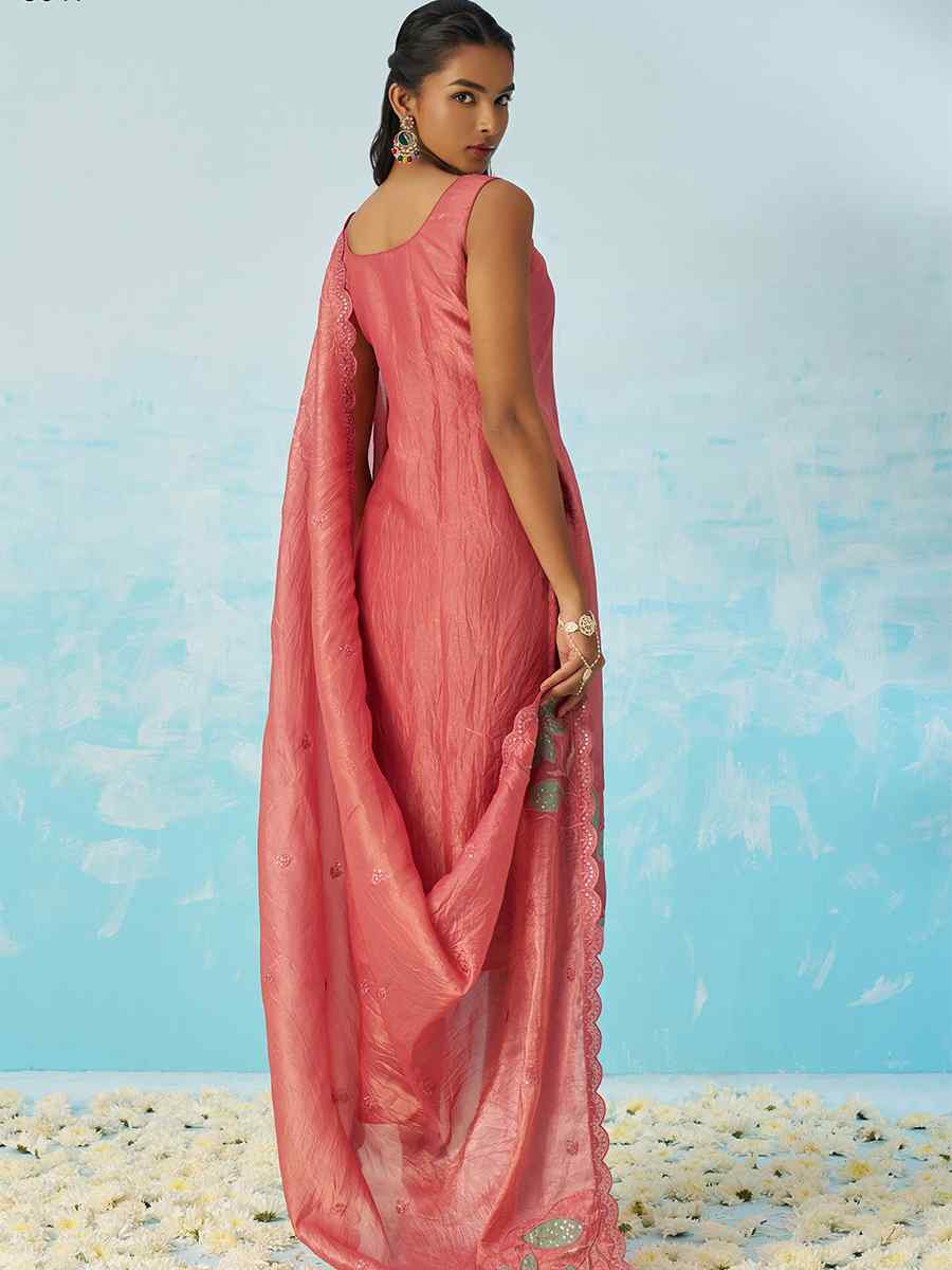 Multi Pure Muslin Embroidered Festival Casual Ready Pant Salwar Kameez