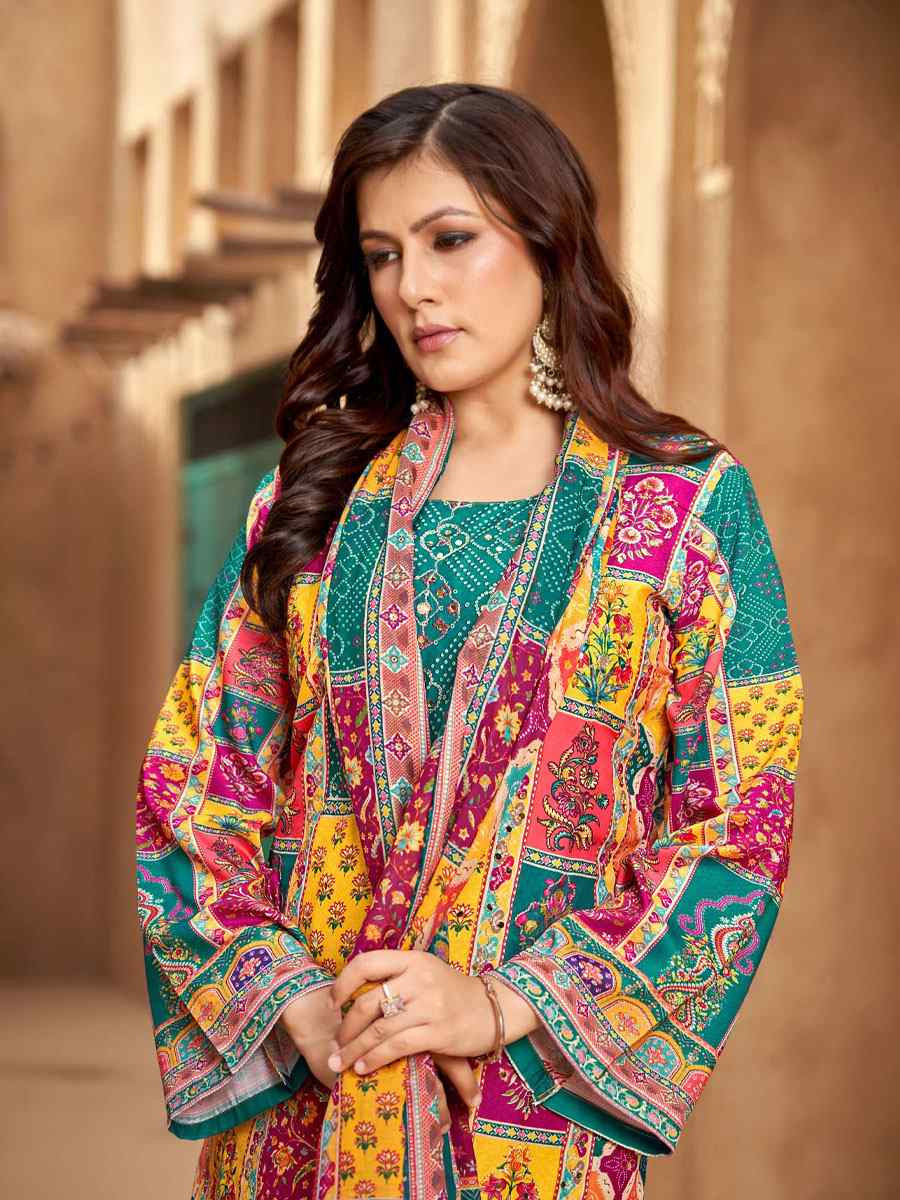 Multi Pure Muslin Embroidery Party Wedding Festival Casual Ready Pant Salwar Kameez