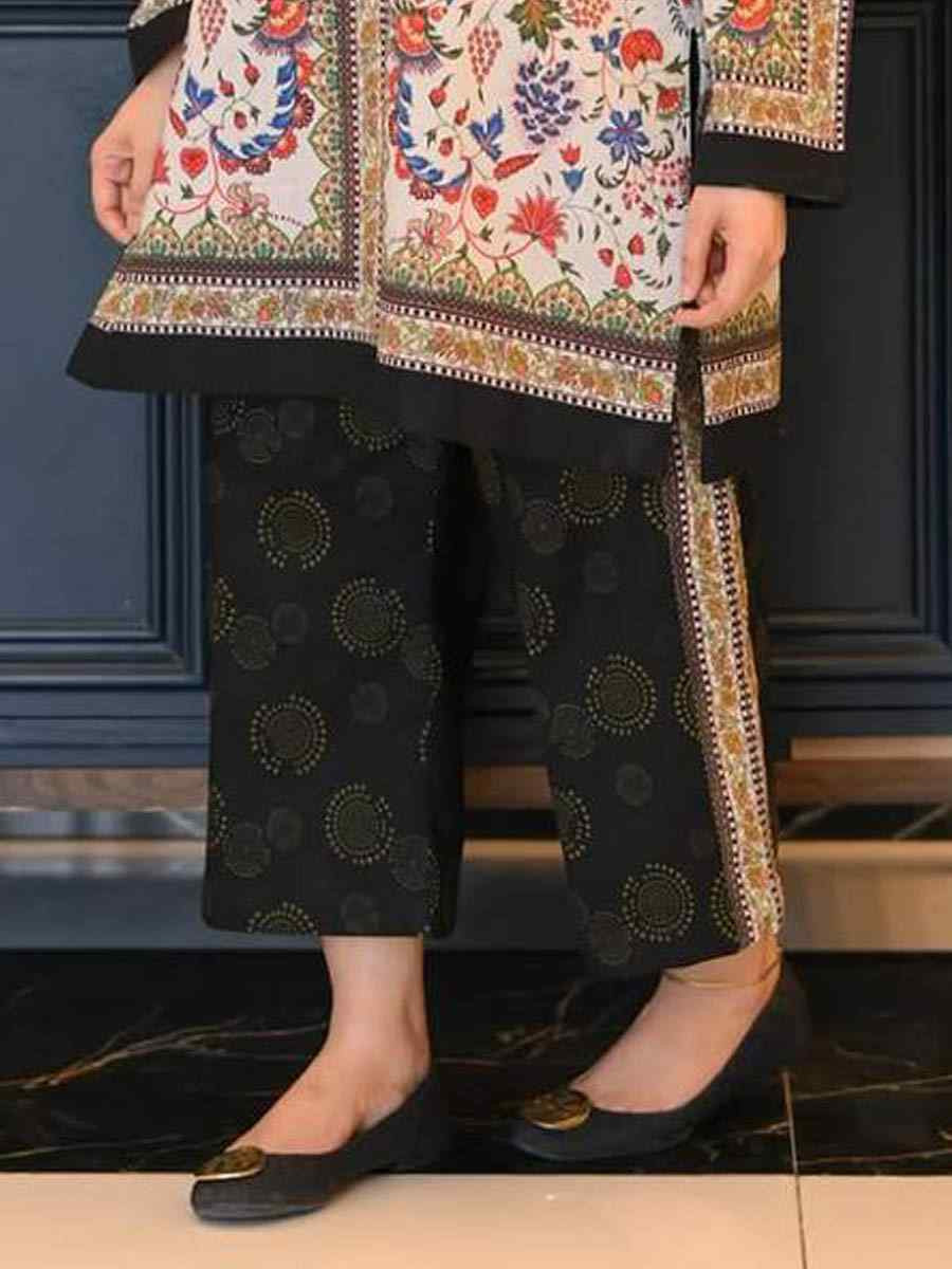 Multi Pure Natural Crepe Embroidered Festival Casual Ready Palazzo Salwar Kameez