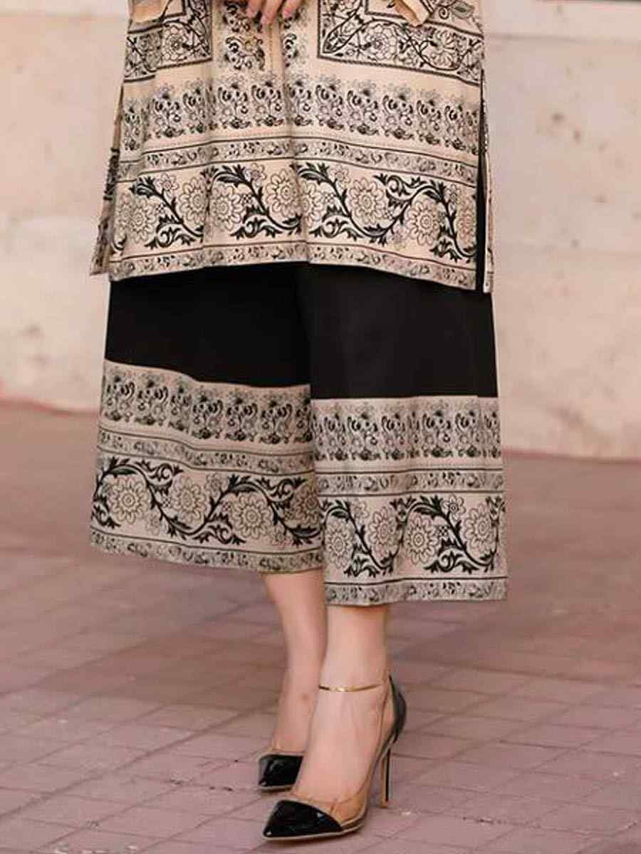 Multi Pure Natural Crepe Embroidered Festival Casual Ready Palazzo Salwar Kameez
