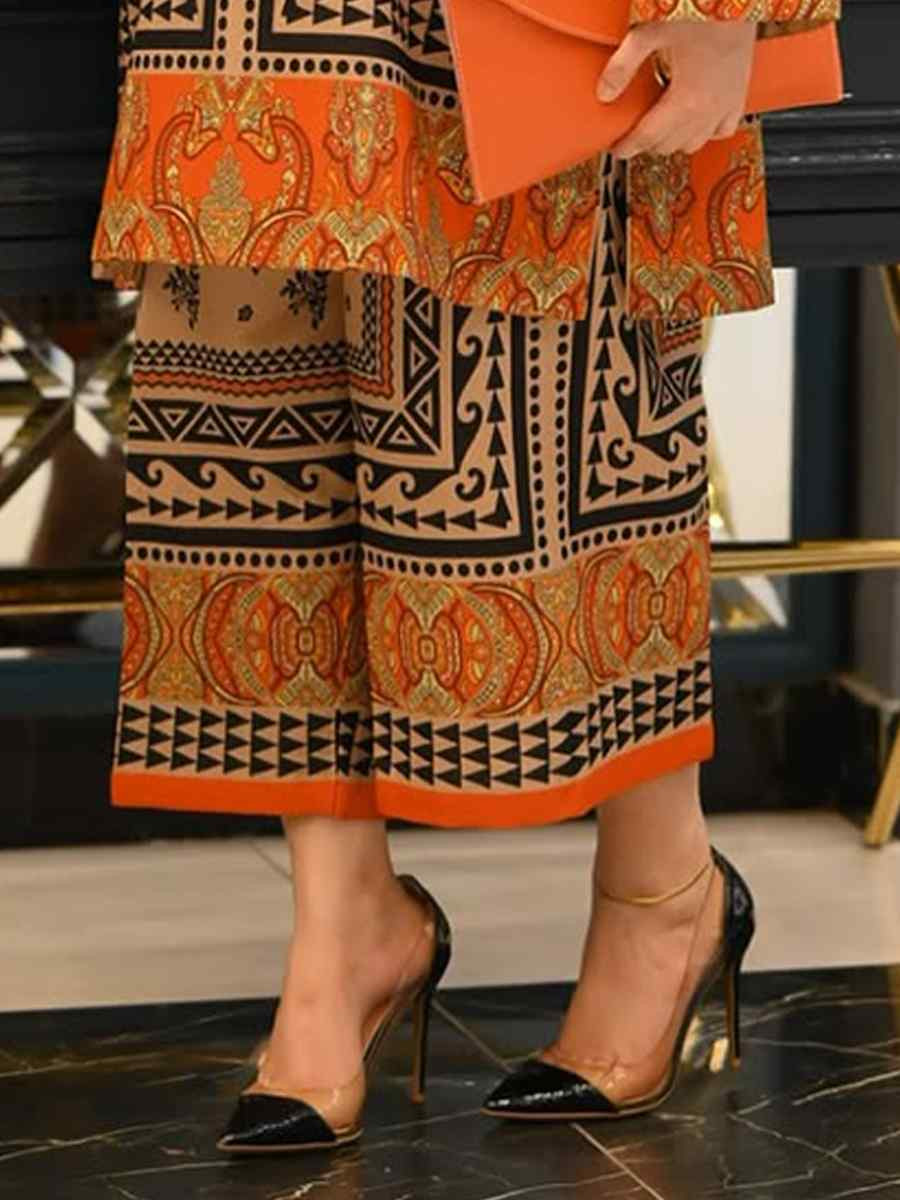 Multi Pure Natural Crepe Printed Festival Casual Kurti