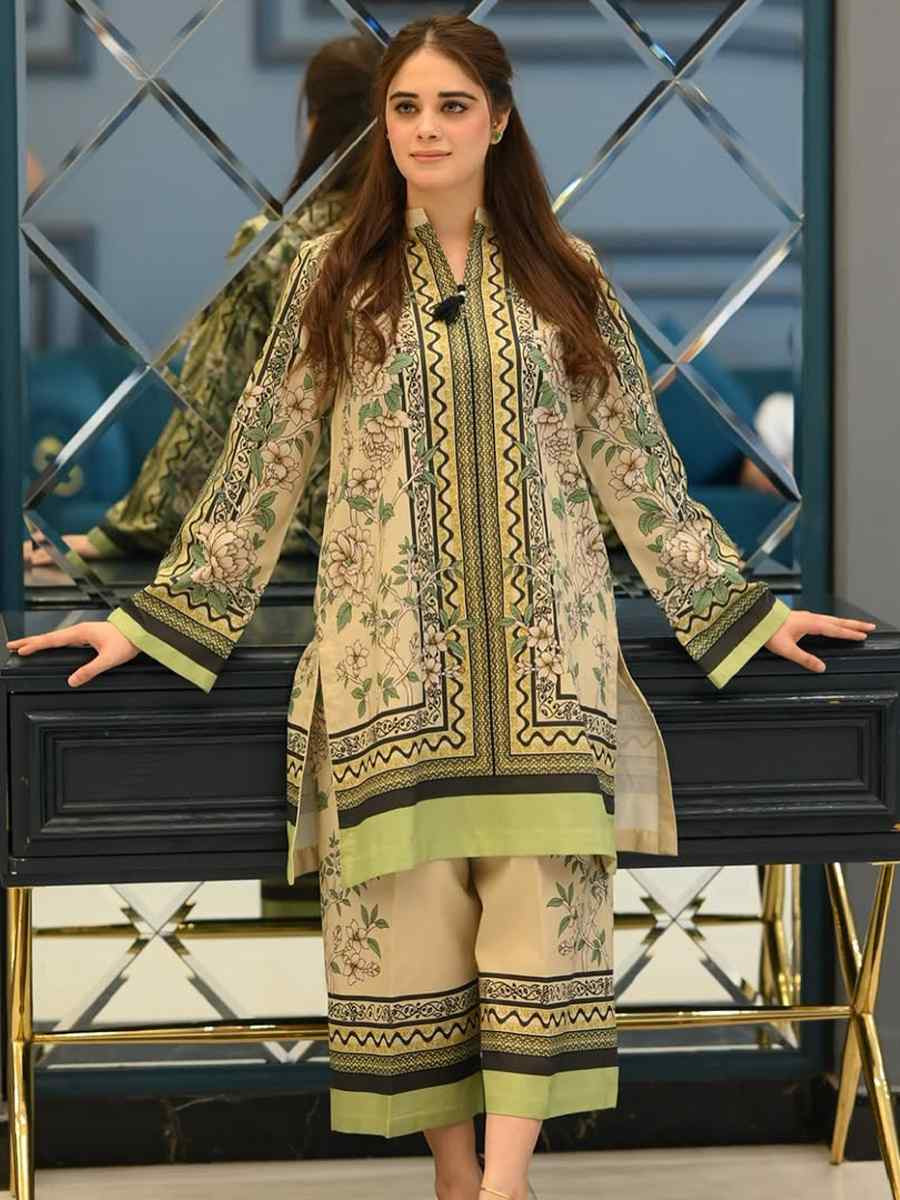 Multi Pure Natural Crepe Printed Festival Casual Kurti