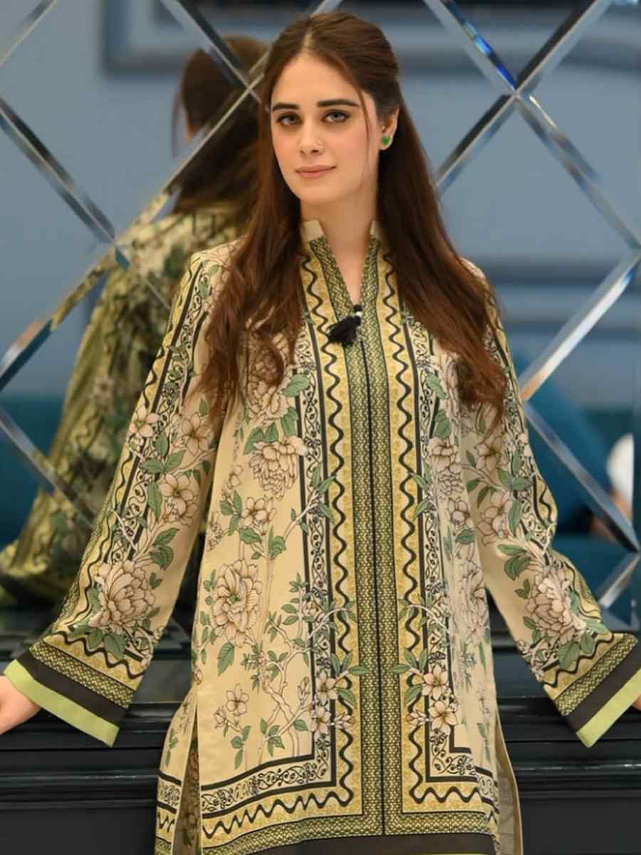 Multi Pure Natural Crepe Printed Festival Casual Kurti