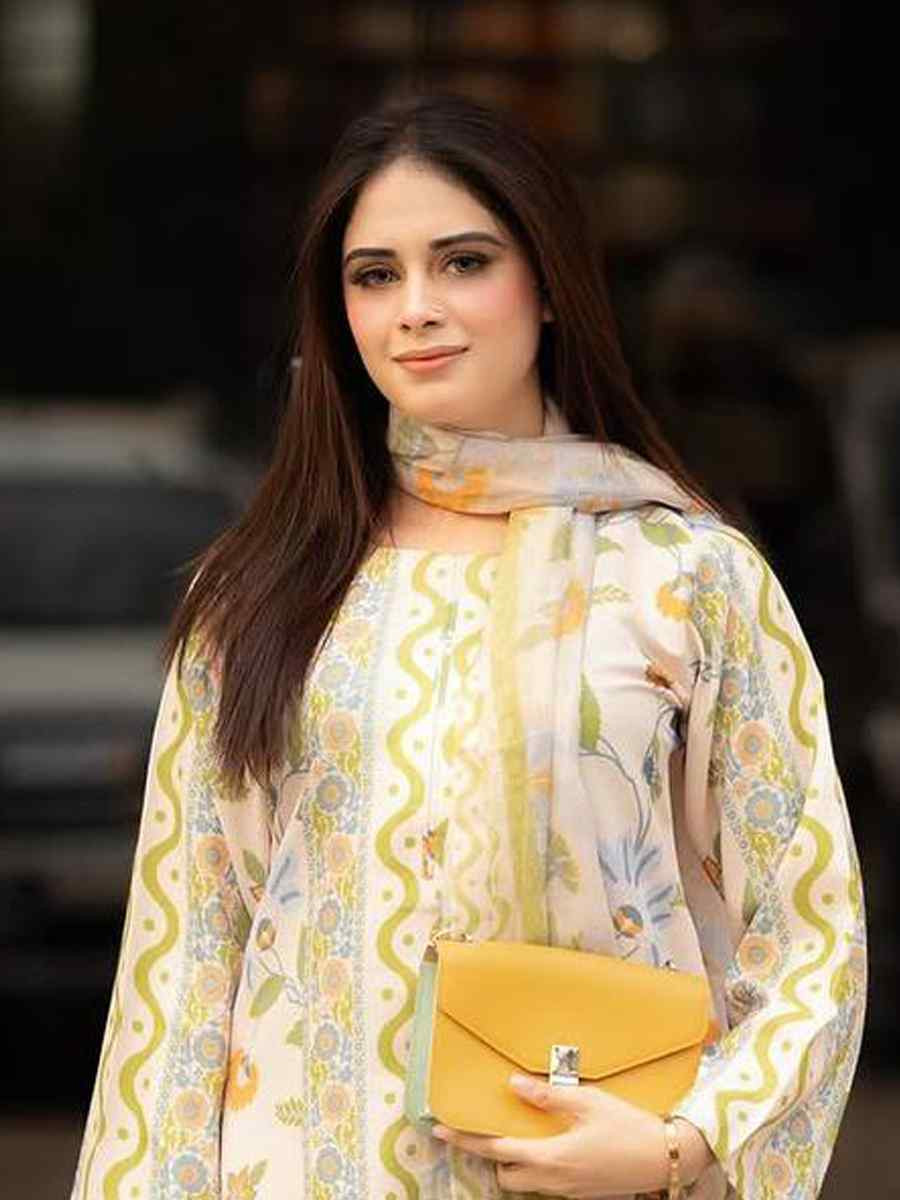 Multi Pure Natural Crepe Printed Mehendi Wedding Ready Palazzo Pant Salwar Kameez