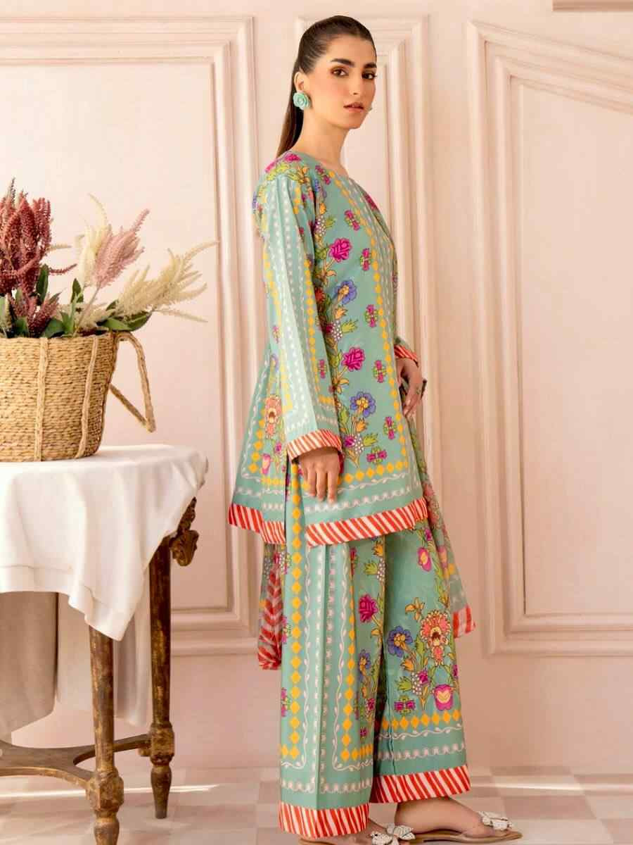 Multi Pure Natural Crepe Printed Mehendi Wedding Ready Palazzo Pant Salwar Kameez