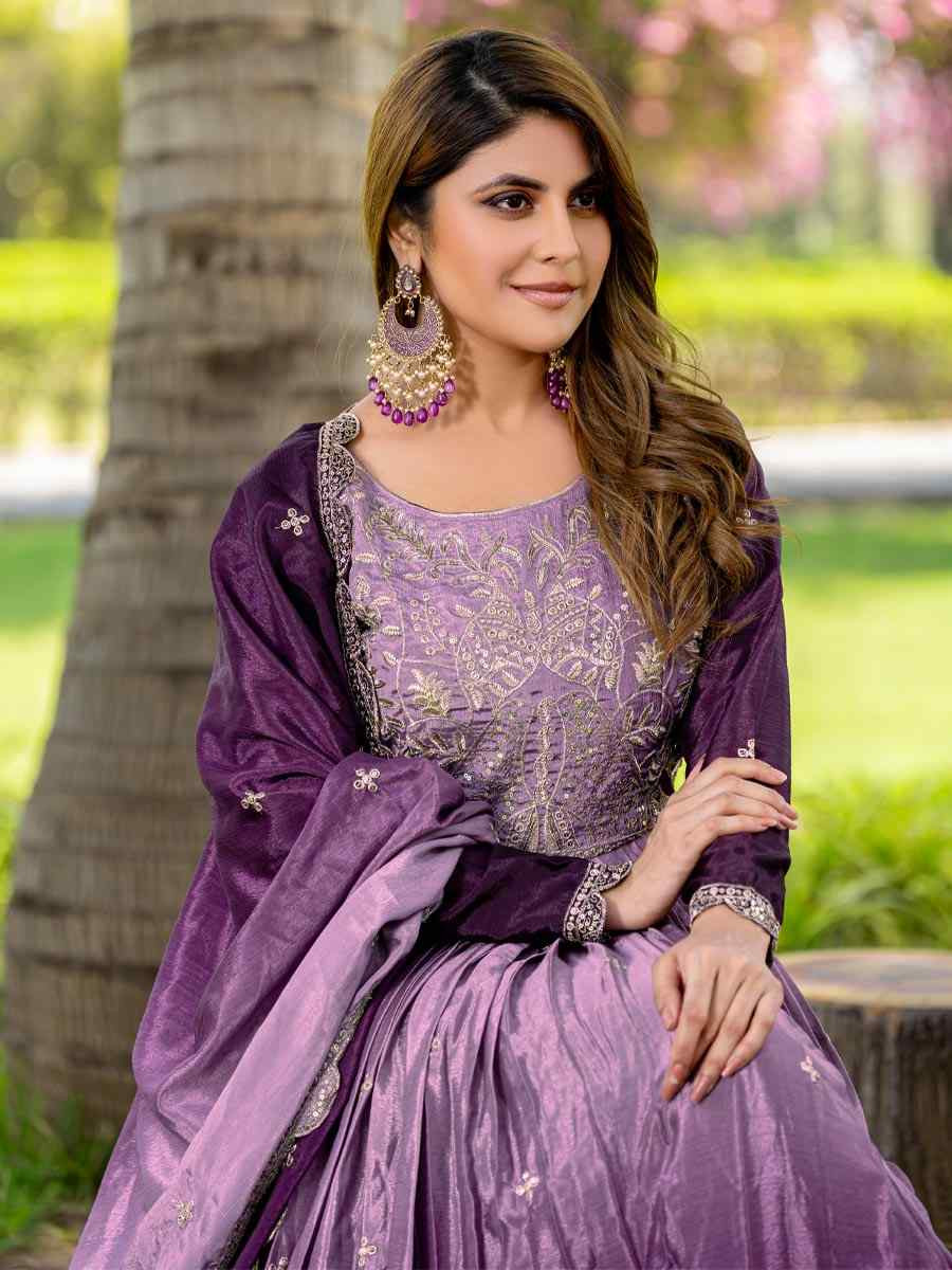 Multi Pure Peding Chinon Embroidered Festival Casual Gown