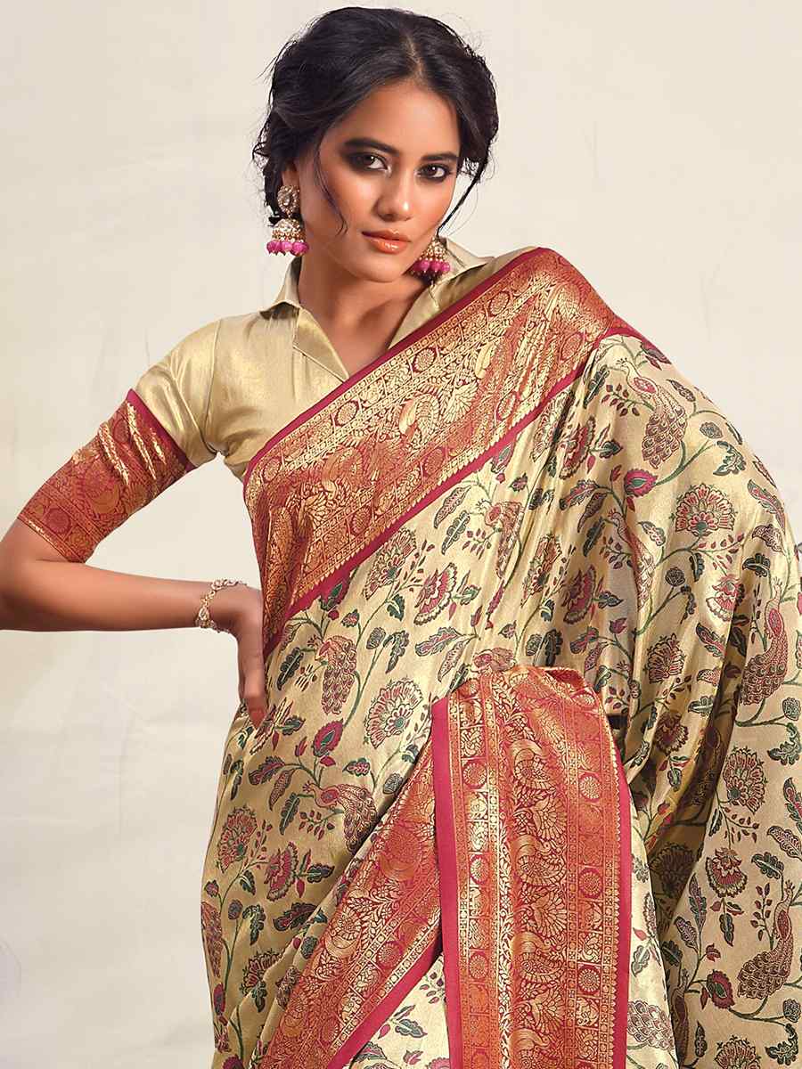 Multi Pure Silk Handwoven Wedding Festival Heavy Border Saree