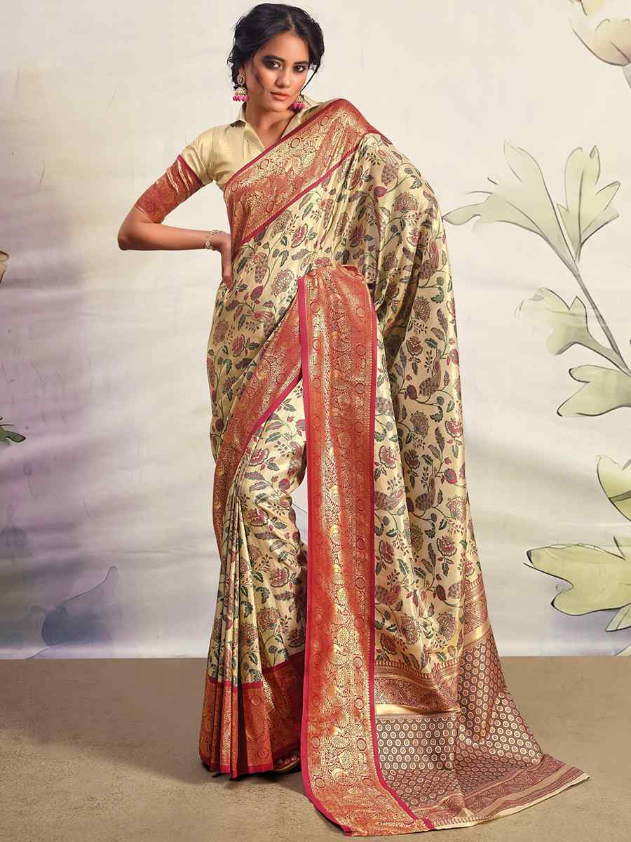 Multi Pure Silk Handwoven Wedding Festival Heavy Border Saree