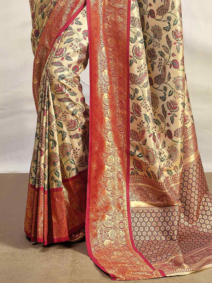 Multi Pure Silk Handwoven Wedding Festival Heavy Border Saree