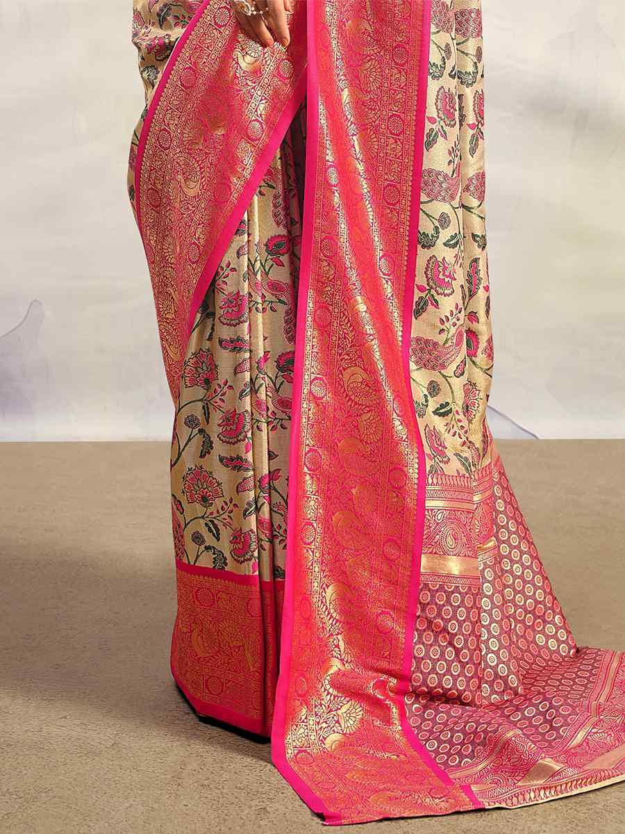 Multi Pure Silk Handwoven Wedding Festival Heavy Border Saree