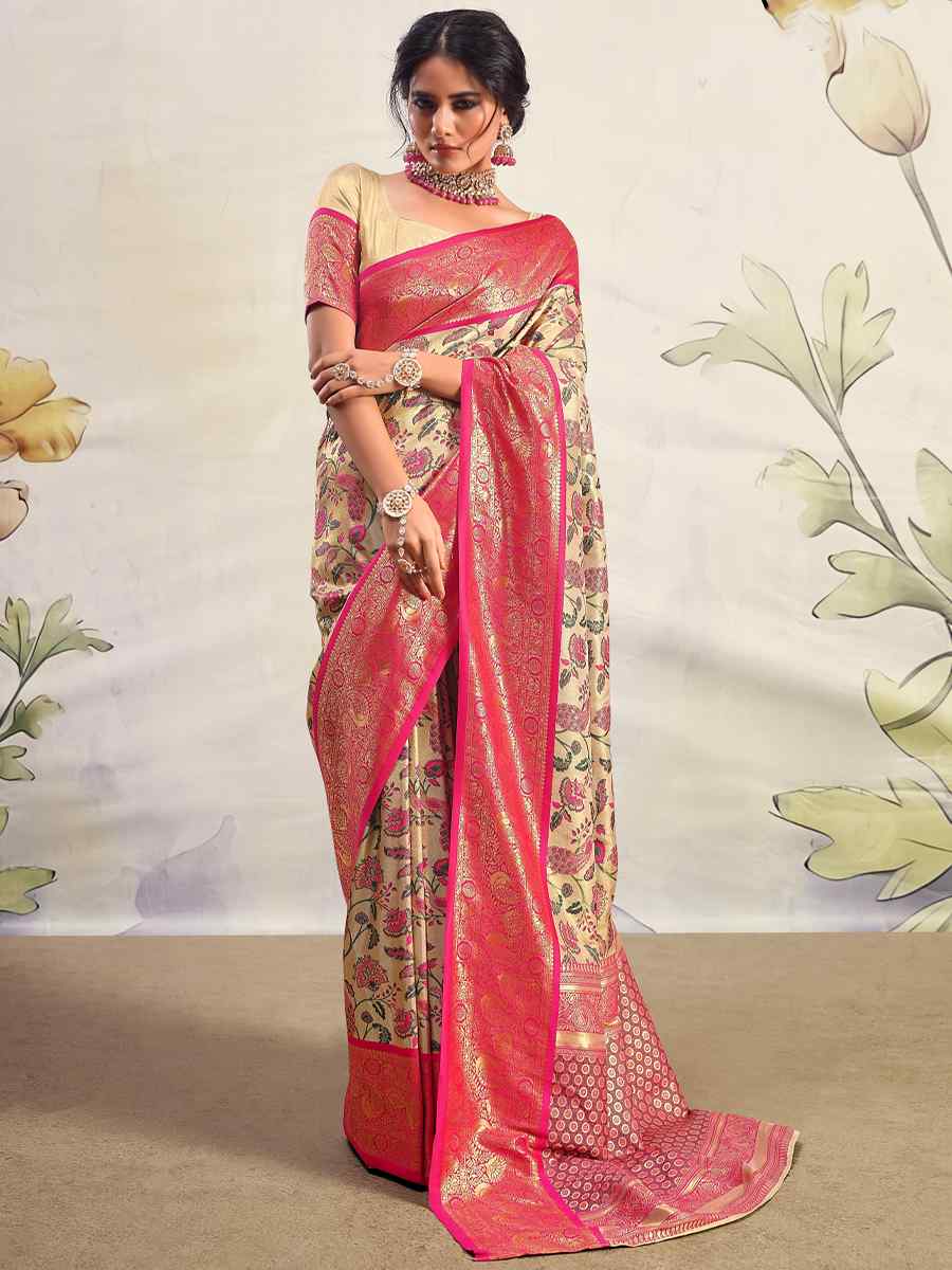 Multi Pure Silk Handwoven Wedding Festival Heavy Border Saree