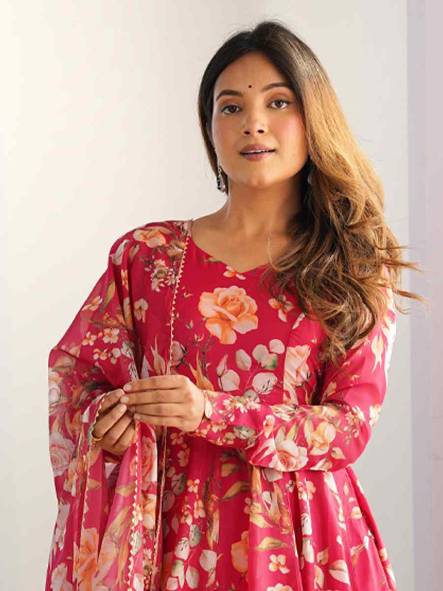 Multi Pure Soft Organza Embroidered Party Wedding Ready Anarkali Salwar Kameez