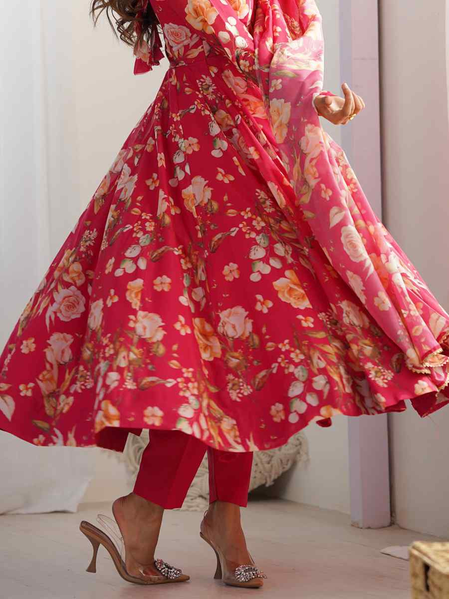 Multi Pure Soft Organza Embroidered Party Wedding Ready Anarkali Salwar Kameez
