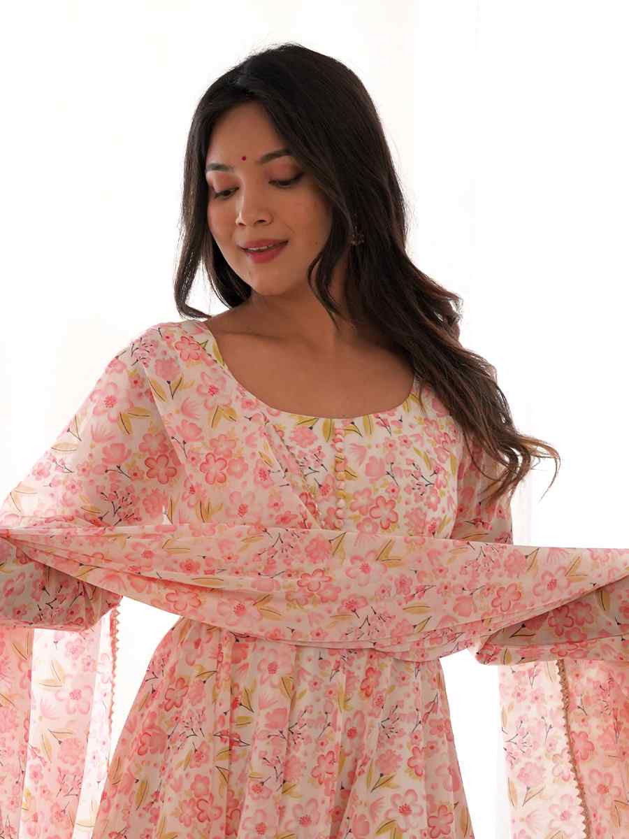 Multi Pure Soft Organza Embroidered Party Wedding Ready Anarkali Salwar Kameez