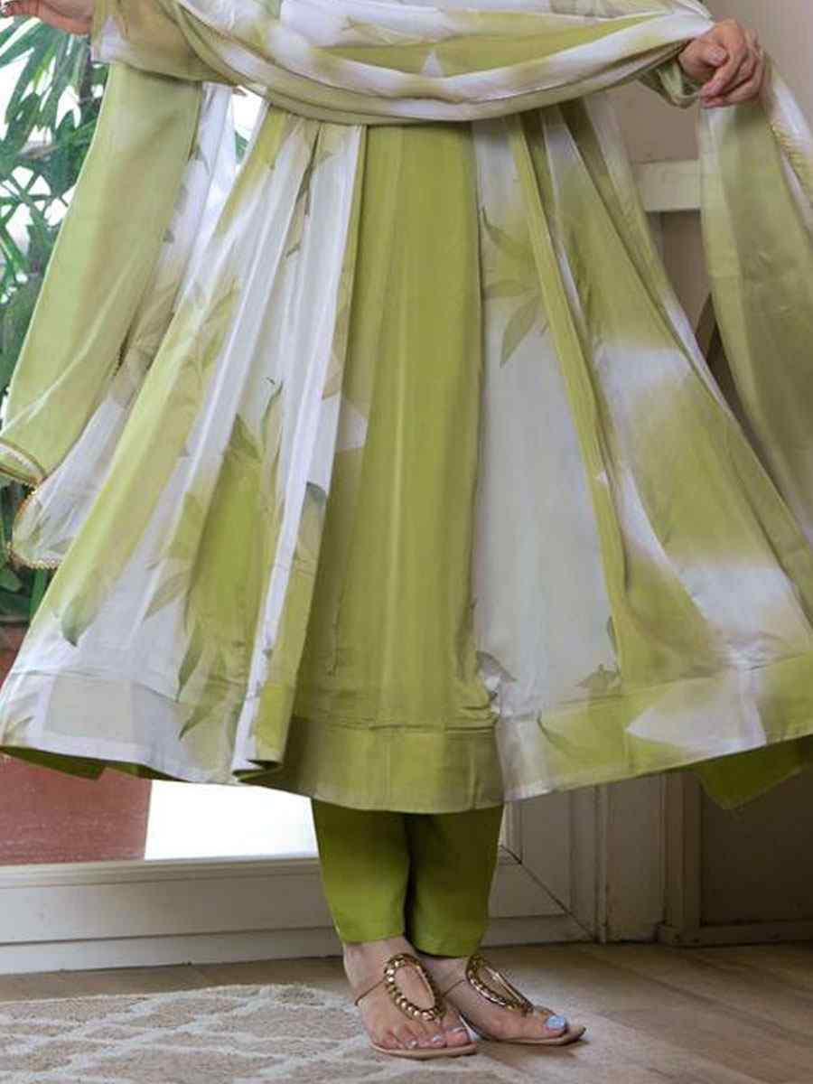 Multi Pure Soft Organza Printed Party Wedding Festival Casual Ready Anarkali Salwar Kameez