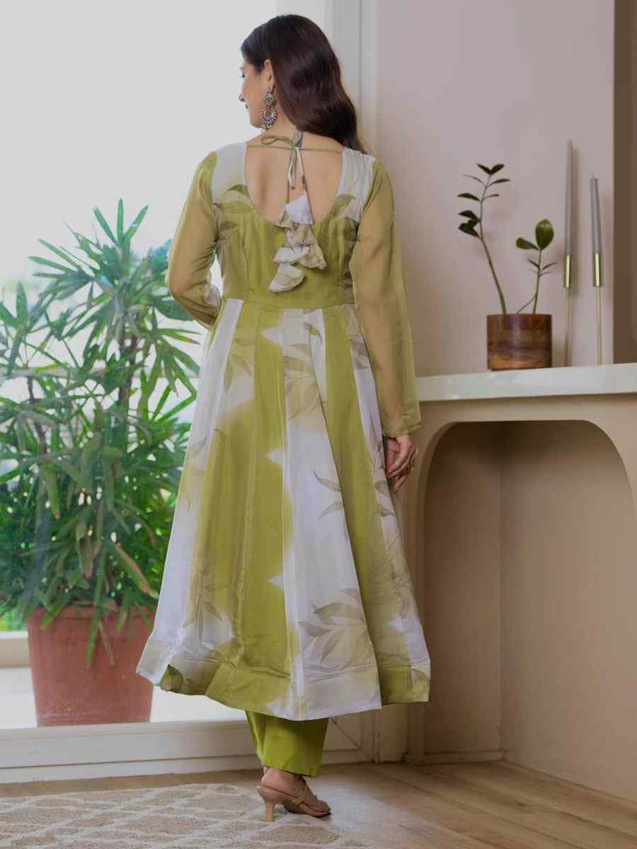 Multi Pure Soft Organza Printed Party Wedding Festival Casual Ready Anarkali Salwar Kameez