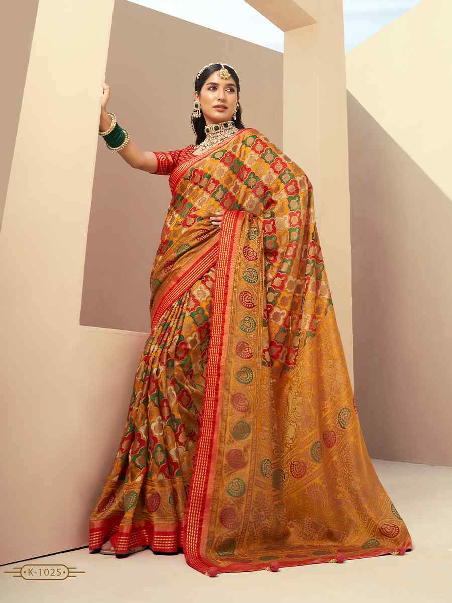 Multi PV Georgette Handwoven Casual Festival Classic Style Saree
