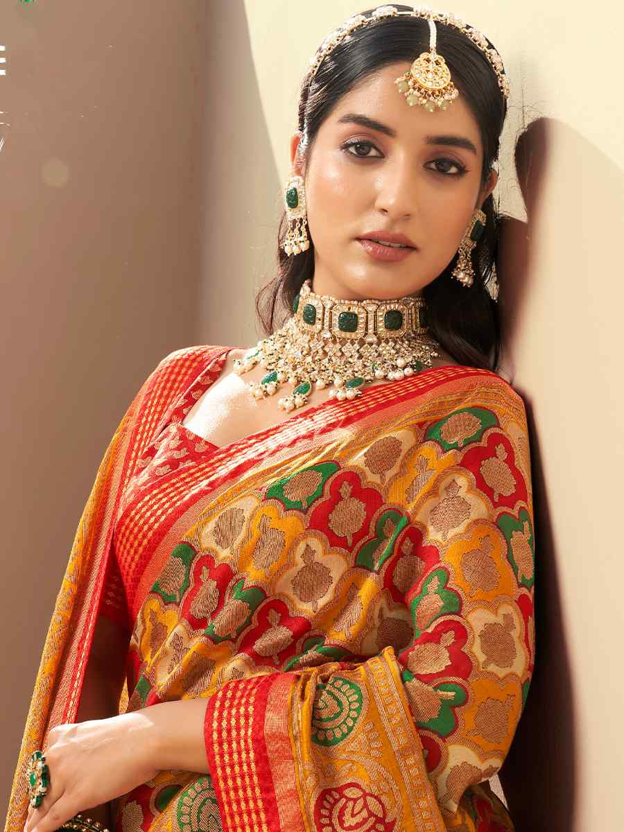 Multi PV Georgette Handwoven Casual Festival Classic Style Saree