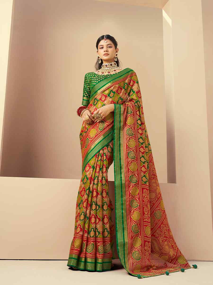 Multi PV Georgette Handwoven Casual Festival Classic Style Saree
