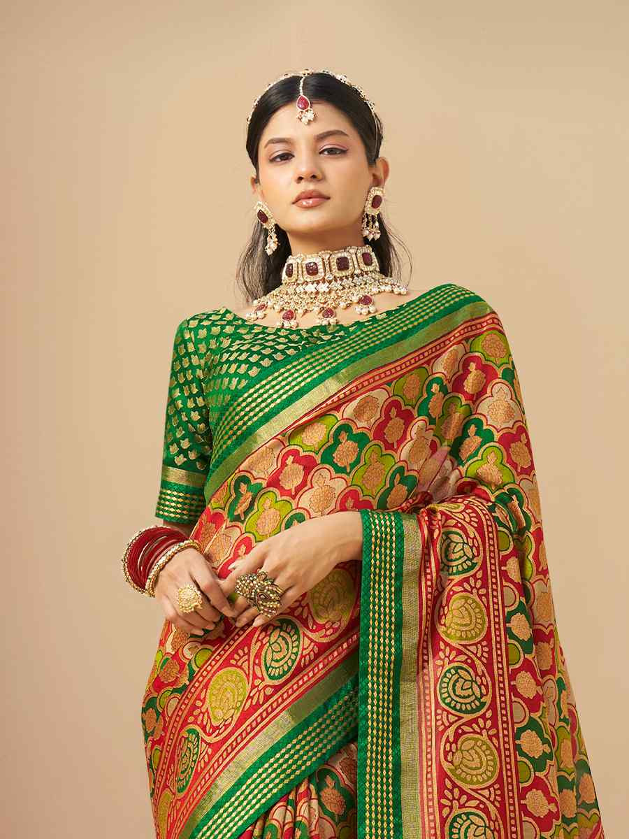 Multi PV Georgette Handwoven Casual Festival Classic Style Saree