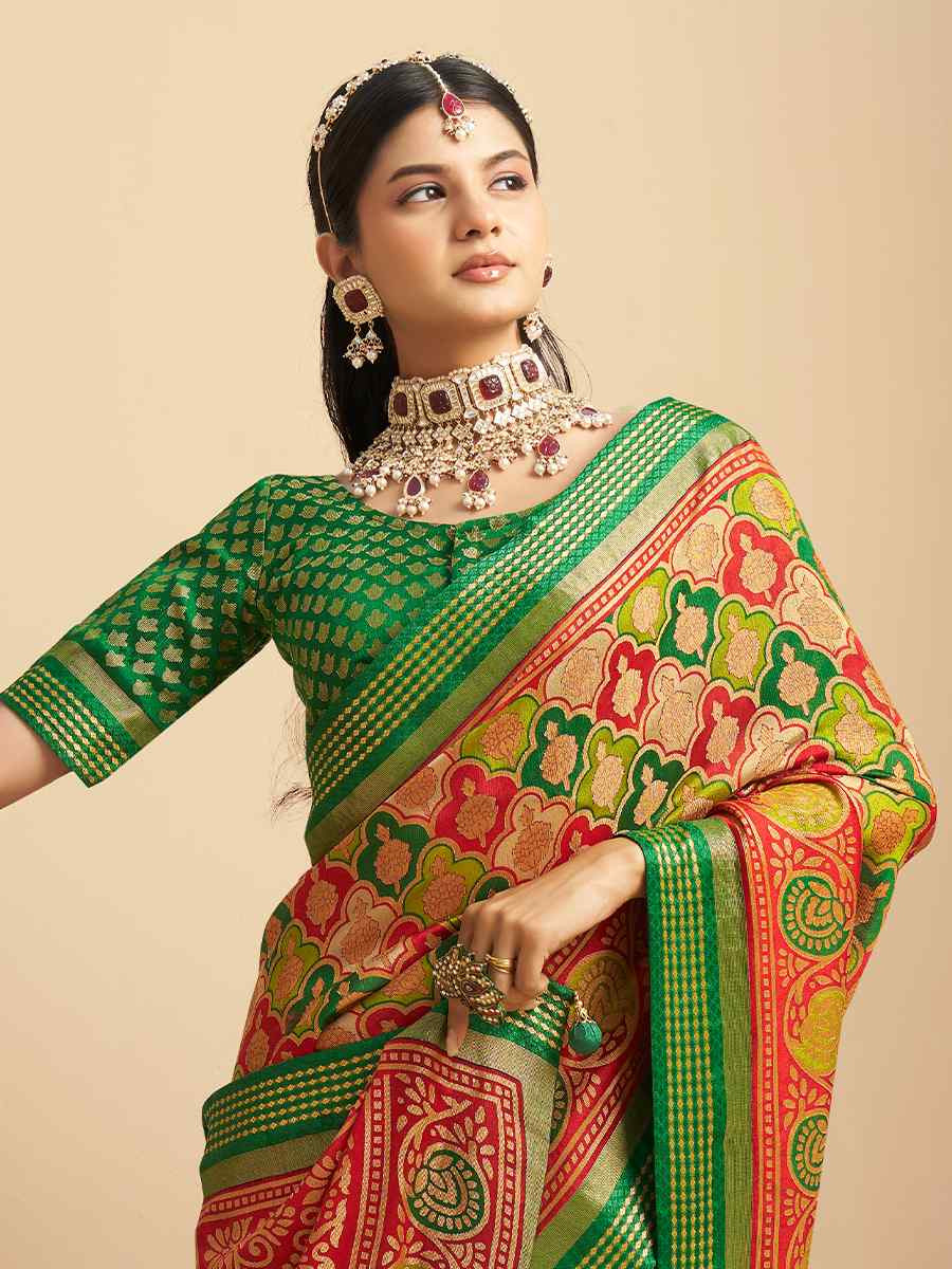 Multi PV Georgette Handwoven Casual Festival Classic Style Saree