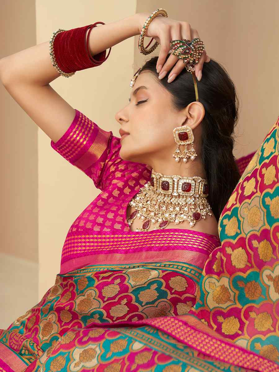 Multi PV Georgette Handwoven Casual Festival Classic Style Saree