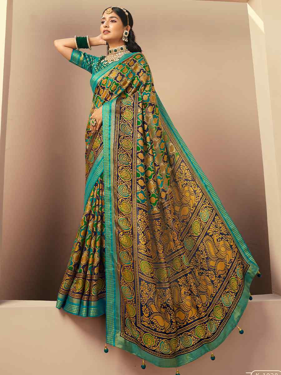 Multi PV Georgette Handwoven Casual Festival Classic Style Saree