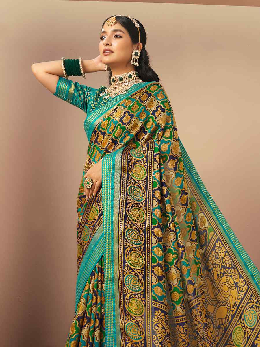 Multi PV Georgette Handwoven Casual Festival Classic Style Saree