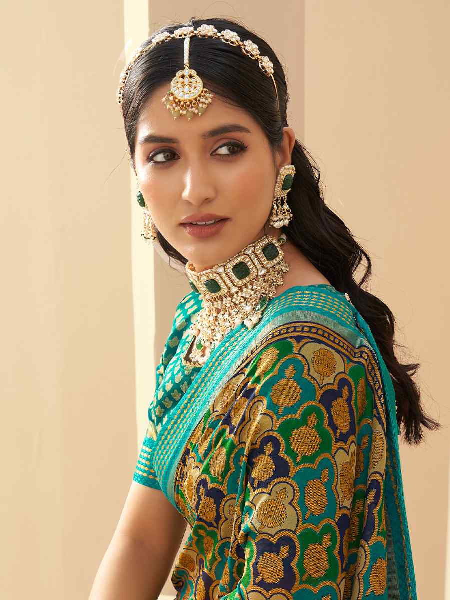 Multi PV Georgette Handwoven Casual Festival Classic Style Saree