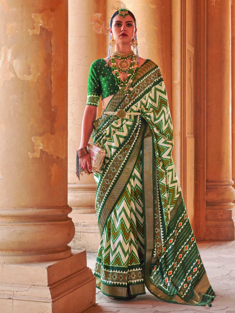 Multi Pv Silk Printed Casual Festival Contemporary Saree