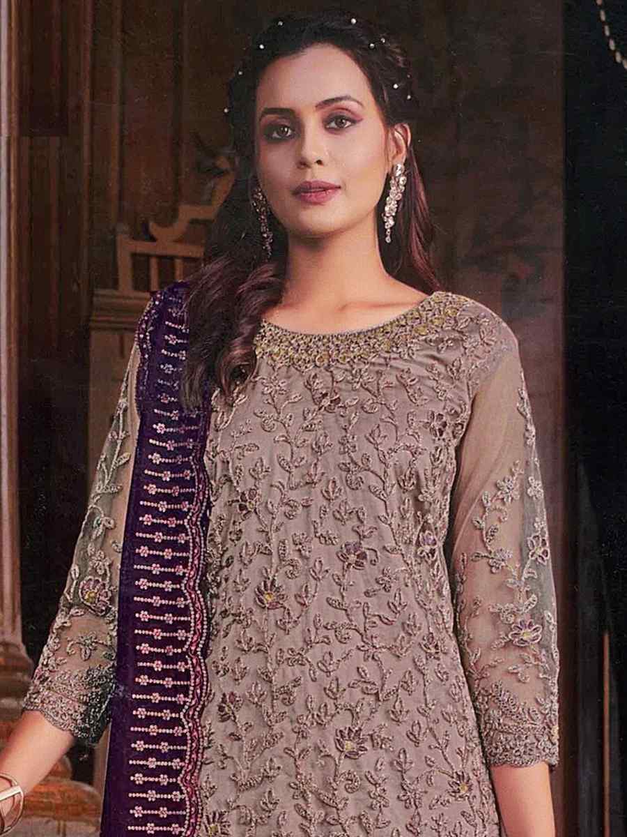 Multi Rayon Cotton Embroidered Festival Casual Ready Palazzo Pant Salwar Kameez