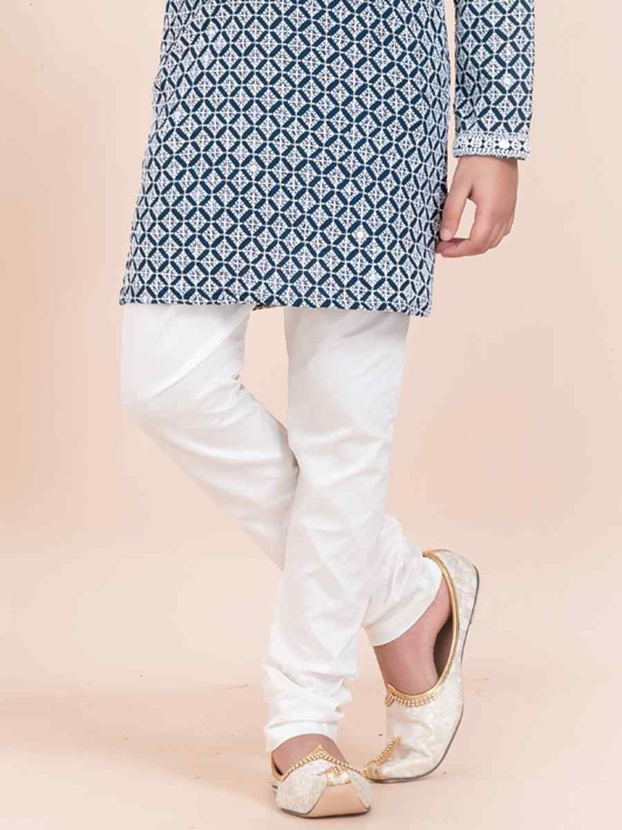 Multi Rayon Embroidered Festival Traditional Kurta Pyjama Boys Wear